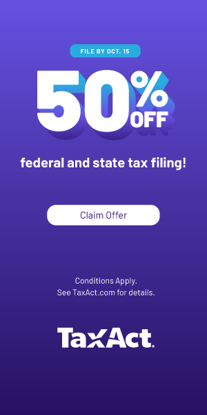 50% off new customers only, file by October 15th, federal and state. Claim Offer