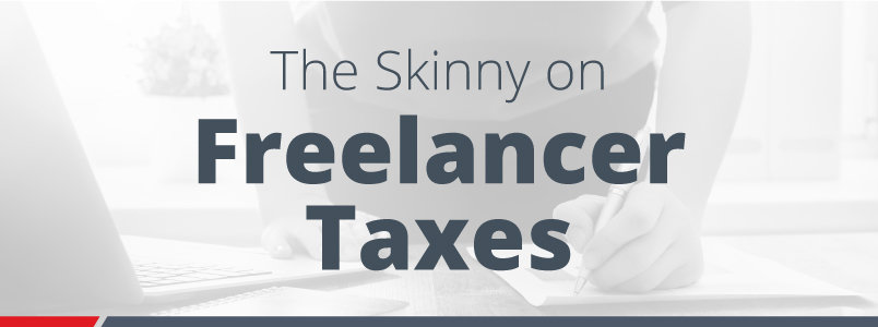 Banner showing text "The skinny on freelancer taxes"
