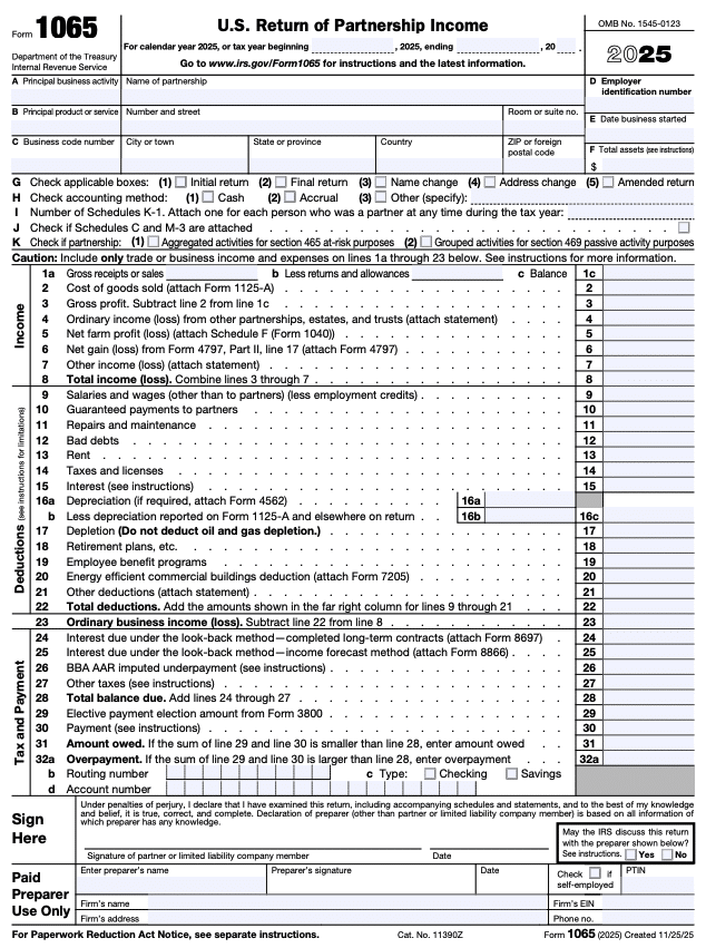 IRS Form 1065: A Guide for Partnership Owners
