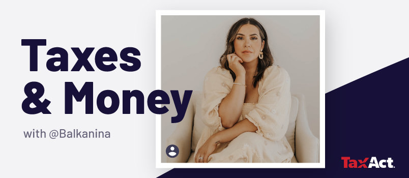 A taxes & money banner from TaxAct