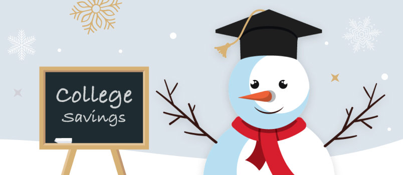 Decorative Christmas Snowman with a board showing "College Savings"