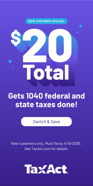 $20 to file federal and state taxes, for new customers only.