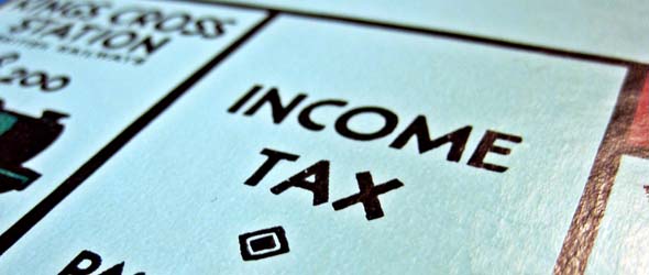 Income tax written on white