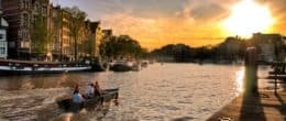 Evening at Amsterdam canals