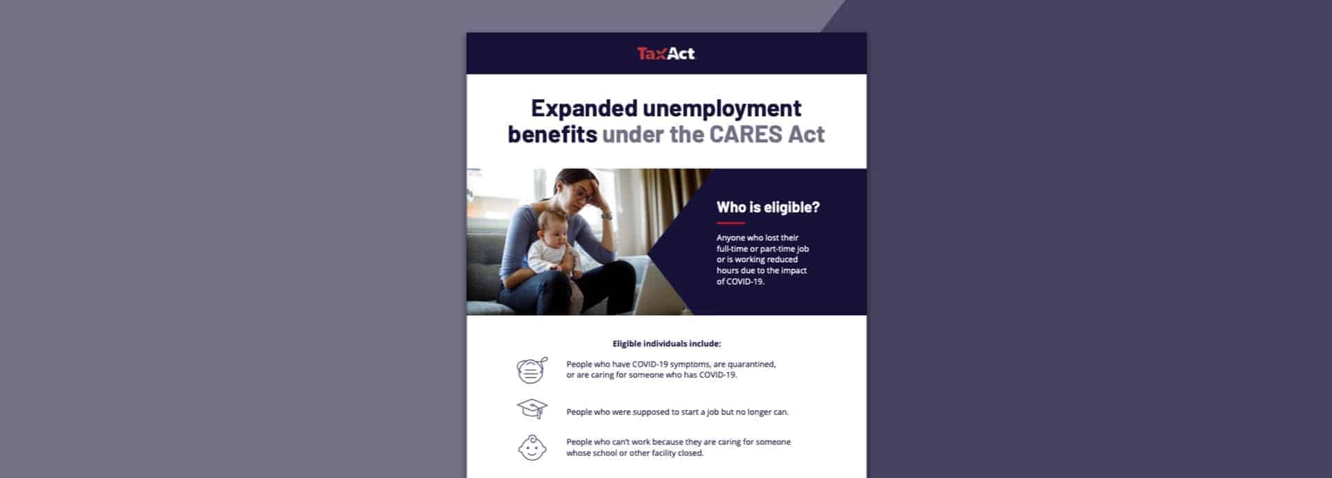 Infographics on "Expanded unemployment benefits under the CARES Act"
