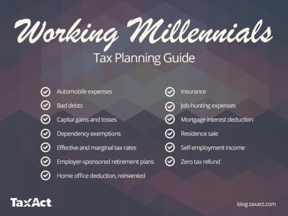 Tax Planning Guide having a list of tax issues that may affect working millennial