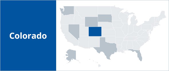 Map of USA highlighting Colorado State