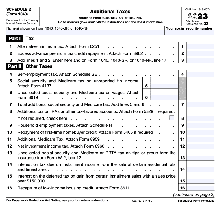 Schedule 2 (Form 1040)