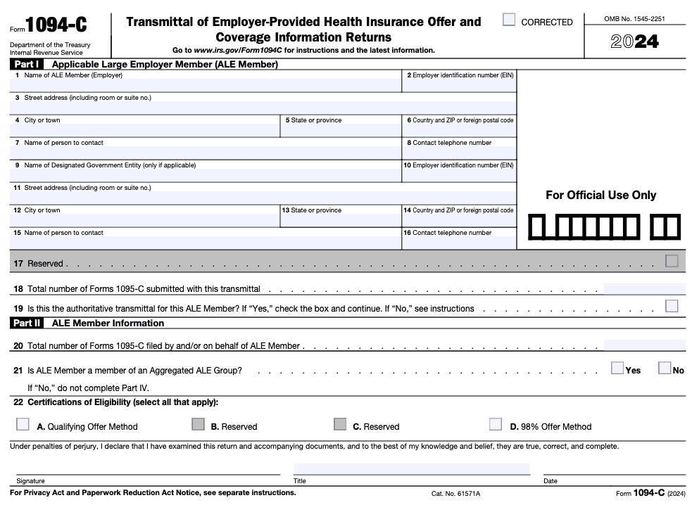 IRS Form 1094-C