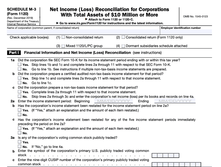 Schedule M-3 (Form 1120)