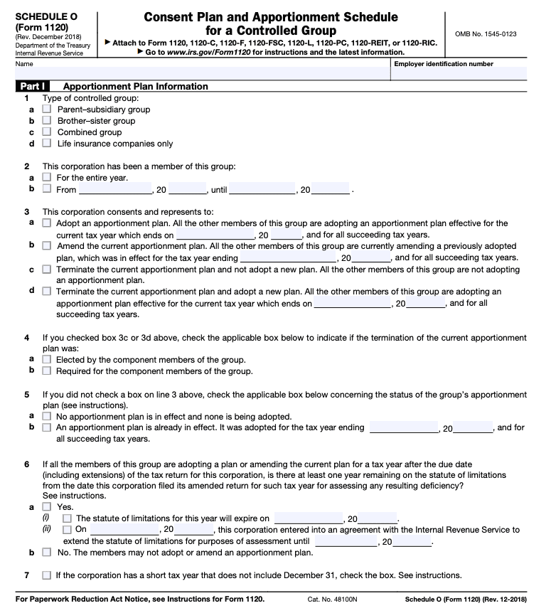 Schedule O (Form 1120)