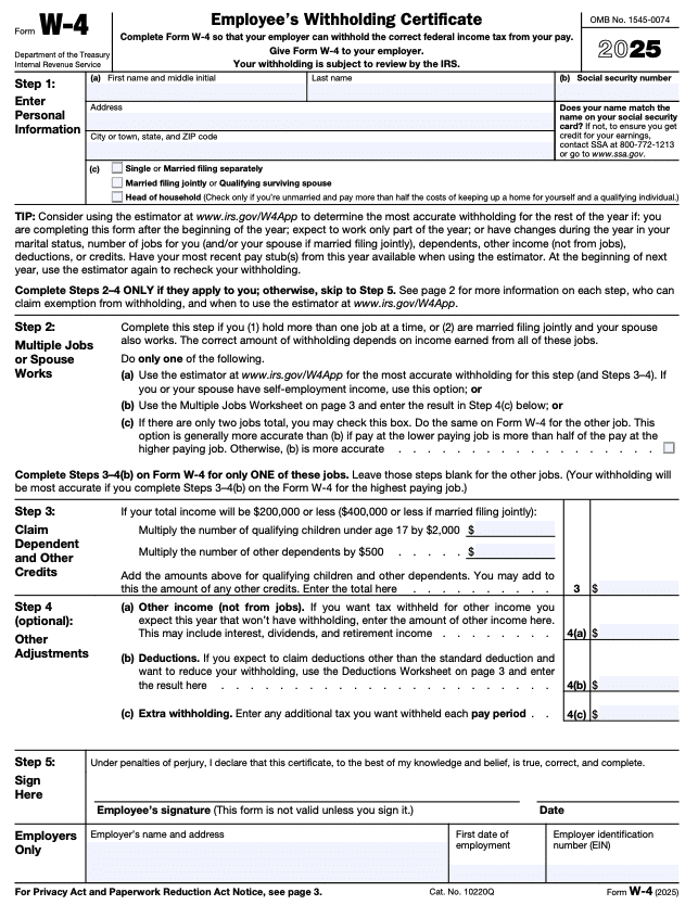 IRS Form W-4