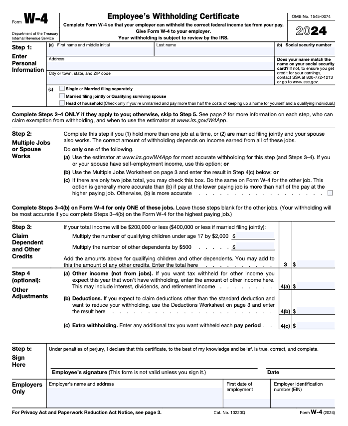 IRS Form W-4