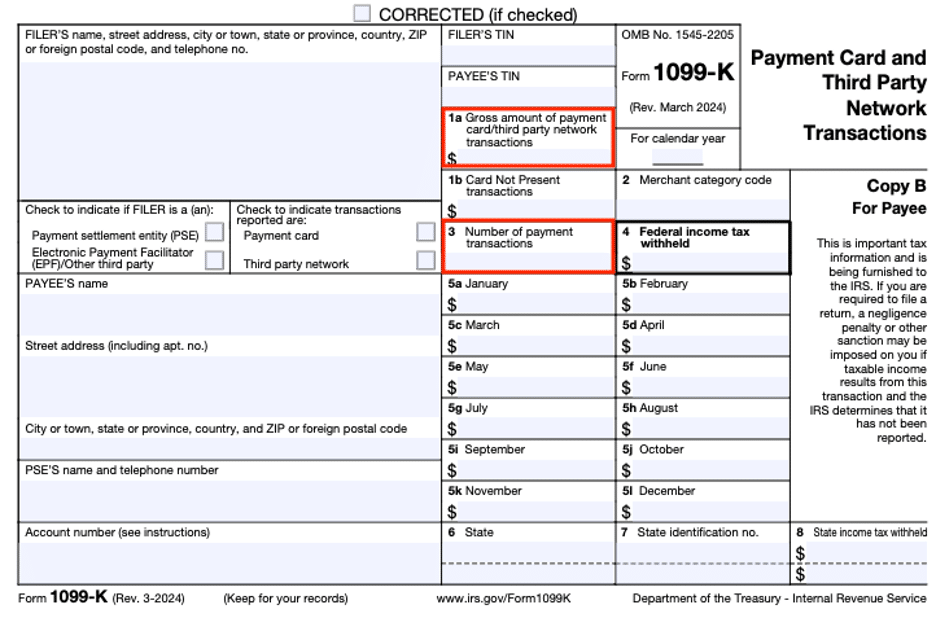 Venmo Form 1099-K example